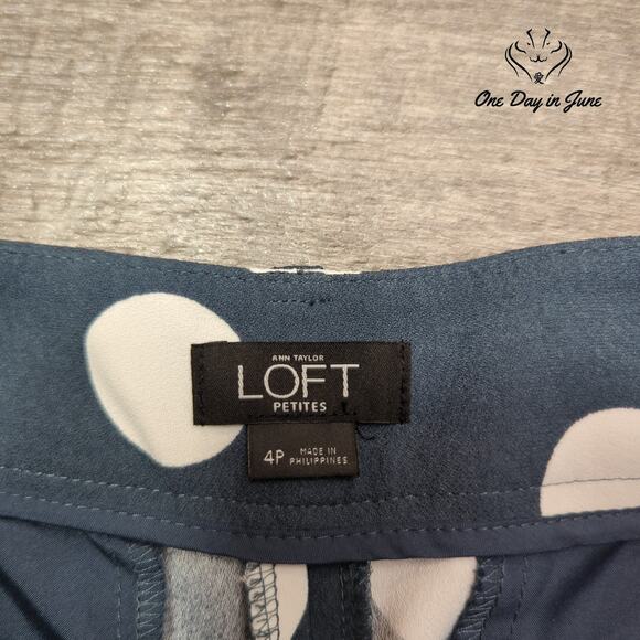 Loft Petite Polka Dot Capri Pants Size 4P - Picture 2 of 6
